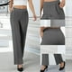 thumbnail image 1 of Pincandy Women's Solid Color Gabardine Pants - Elastic Waist with Unique Leg Line Design, Loose Fit with Side Pockets, Ideal for Casual & Active Lifestyles, 1 of 7