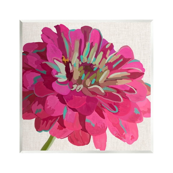 Stupell Industries Vivid Pink Dahlia Flower Bloom Botanical & Floral Painting Unframed Art Print Wall Art