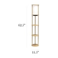 thumbnail image 3 of HomeStock 62.5" Modern Round Shelf Etagere Floor Lamp with Linen Shade, 2 USB Charging Ports, and 1 Outlet, Tan Finish, Ideal for Living Room, Bedroom, or Office, 3 of 10