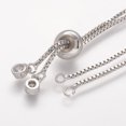 thumbnail image 2 of 20pcs Rack Plating Brass Chain Bracelet Making with Rhinestone Long-Lasting Plated Slider Bracelets Making Cadmium Free & Lead Free Real Platinum Plated Single Chain Length: about 115~120mm, 2 of 2