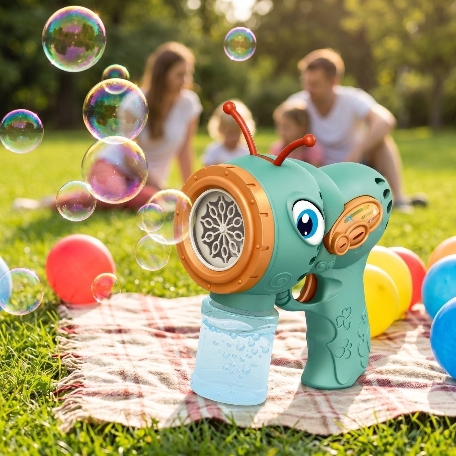 Butterfly Bubble Blowing Machine, One-Button Automatic Bubble Maker with 50ml Bubble Solution, Electric Handheld Bubble Blower for Outdoor Party Garden Activities (Yellow)