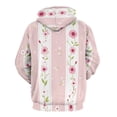 thumbnail image 3 of Pink Floral Stripes Pattern_1 Men's Women New Sweatshirt Hoodie Men's Plus Size Sweatshirt Hooded Sweatshirt 3d Printed Street Men's Cloth, 3 of 6
