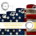 thumbnail image 4 of Fsddascl Vintage American Flag Blackout Curtains for Bedroom/Living Room, Thermal Insulated Kitchen Curtains, Blue Star Red Striped Wooden Grommet Darkening Window Treatment Drapes 42"x63"x2, 4 of 6