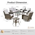 thumbnail image 4 of Ovios 7 Pieces Outdoor Patio Furniture Set High Back All Weather Wicker Conversation Set with Swivel Chairs & Coffee Table, Gray, 4 of 10
