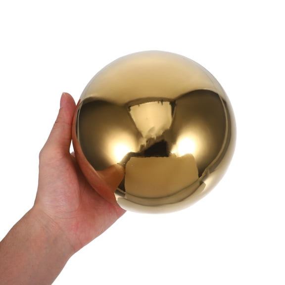 AURARMLET 6Pcs Outdoor Reflective Garden Ornaments Golden Stainless Steel Mirror Polished Sphere Balls