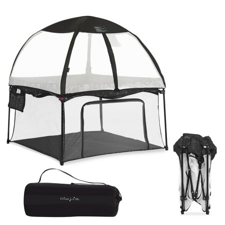 UPC: 0810063665296 | Dream On Me Ziggy Square Playpen with Canopy Black and White Unisex