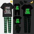 thumbnail image 2 of Pijamas familiares a juego de Navidad, conjunto de Pijamas cortos negros luminosos, Jesús es la razón, 2 of 3