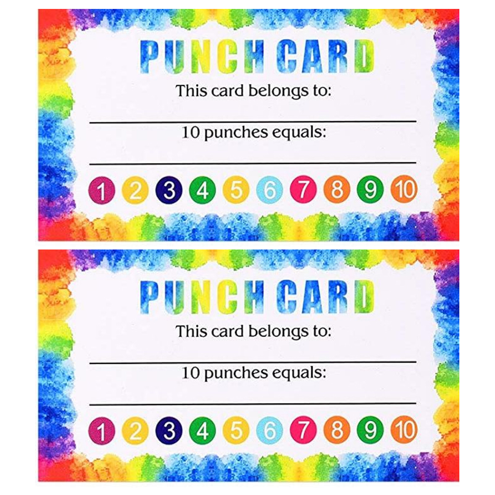 100 Pieces Punch Cards, Incentive Loyalty Reward Card Student Awards  Loyalty Cards for Business, Classroom, Kids Behavior, Students, Teachers,  3.5 x 2