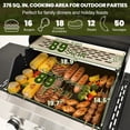 thumbnail image 4 of Sesslife 3 Burner Propane Gas Grill, Stainless Steel BBQ Grill with Side Burner, 40500 BTU Portable Outdoor Cooking for Camping, Patio, Backyard, Black, 4 of 11