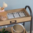 thumbnail image 4 of Linon Three Tiered Storage Stand in Rustic Brown Metal and Natural Wood, 4 of 12