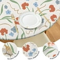thumbnail image 4 of Elastic hem round tablecloth with polyester fabric, fits 44-52 inch tables, large size edition, 4 of 7