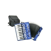 D'Luca Grand Junior Piano Accordion 22 Keys 8 Bass with Gig Bag, Blue