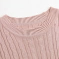thumbnail image 3 of Pullover Sweaters for Women 2025 Short Sleeve Crewneck Lightweight Cable Knit Sweater Tops Fall Outfits, 3 of 8