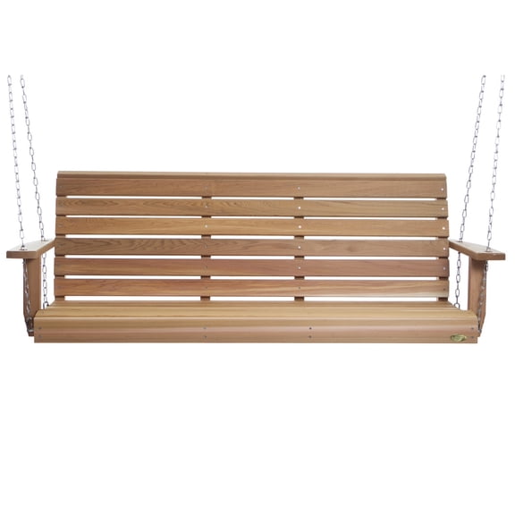 All Things Cedar PS60-SW10 5Ft Porch Outdoor Swing | Comfort Spring - 68.5L x 23W x 24H