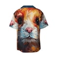 thumbnail image 6 of Lsque Oil Painting Colorful Hamster print Men's Cuban Collar Short Sleeve Shirt Summer Beachwear Casual Button Down Fashionable Vacation Leisure Shirt-3X-Large, 6 of 7