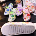 thumbnail image 5 of CAROOTU Thick Sole Slippers High Platform Shoes PVC Flip Flop Bright Color Leaves Design Anti-Slip for, 5 of 5