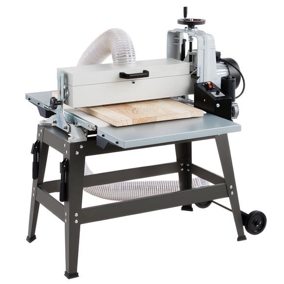 KFFKFF 22" Drum Sander with Stand & Extension Tables, 1.75HP 1440RPM Dual Motor Drum Sander for Woodworking - Variable Speed Conveyor Belt