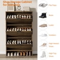 thumbnail image 2 of Freestanding Shoe Storage Cabinet for Entryway, 32inch Wide Fluted Shoe Cabinet with 3 Flip Drawers Doors, Hidden Shoe Rack Shoe Organizer for Entrance, Hallway, Living Room, 2 of 7