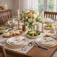 thumbnail image 6 of AmorArc Ceramic Dinnerware Sets for 4, 12 Pieces Handpainted Plates and Bowls Set with Rustic Terracotta Underside, Scratch Resistant Stoneware Dishes Set, Dishwasher & Microwave Safe,Light Beige, 6 of 9