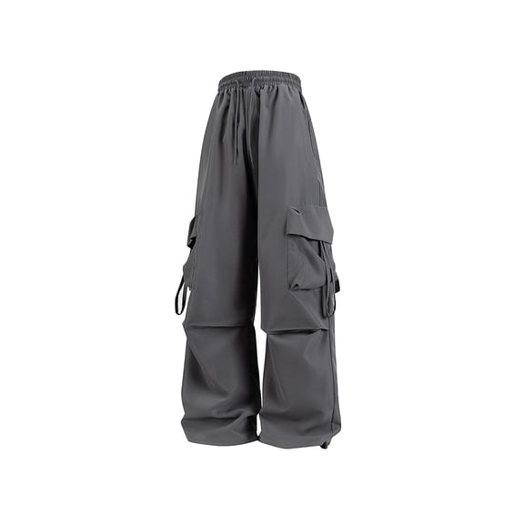 Vibrex Cargo Pants Women Parachute Pants Woman Mutil Pockets Loose Casual Pants for Women Multiple Pockets Pull Rope Breathable Sports Work Solid Color Pants