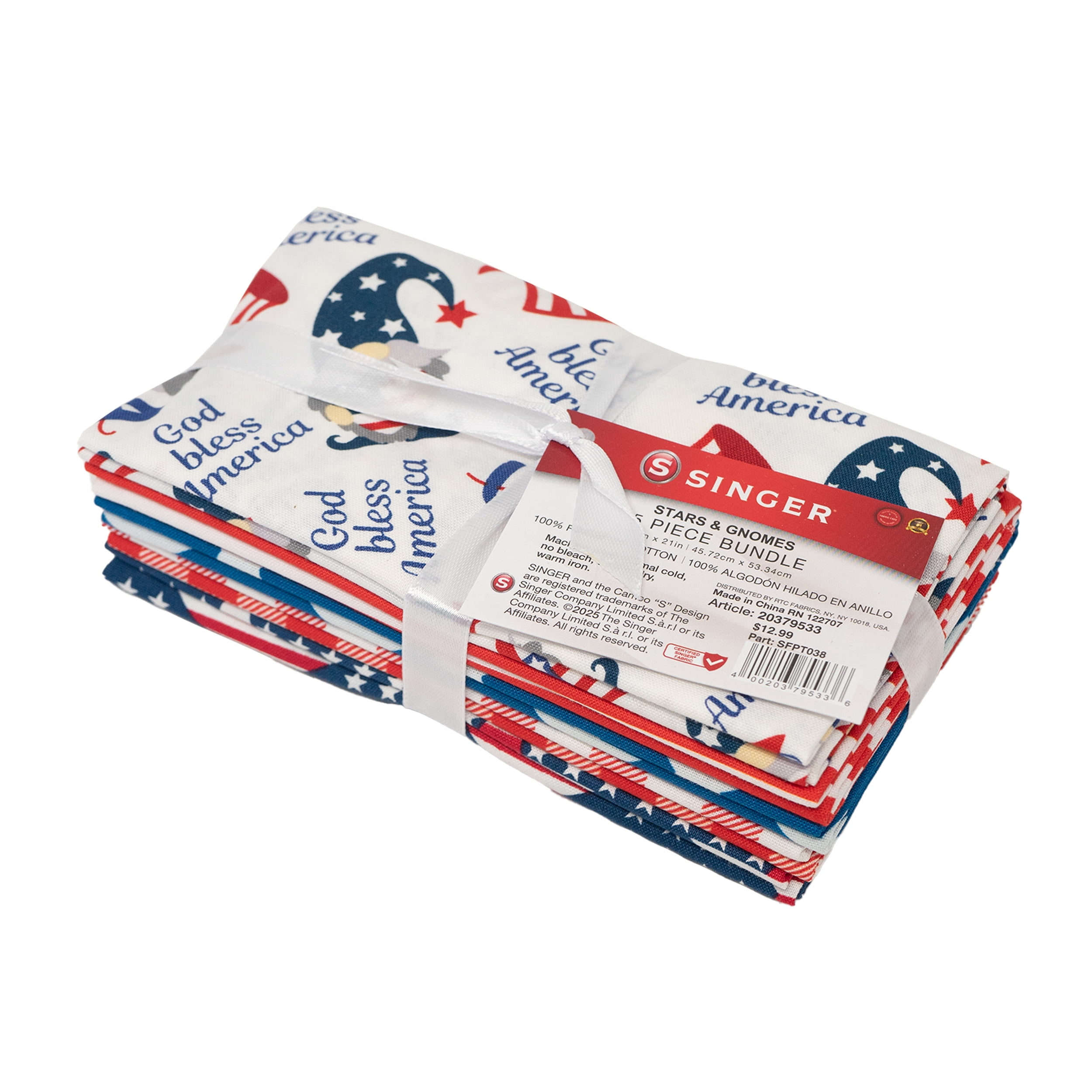 Singer, 100% Cotton, Stars & Gnomes 5Pc Bundle