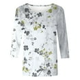 thumbnail image 5 of bnaln Womens Tops Dressy Casual 3/4 Sleeve Shirts Ladies Blouses Summer Boho Floral Printed Tees Blouse Crewneck Loose Fit T Shirts Elegant Tunic Tops Comfy Pullover Trendy Tshirts, 5 of 5