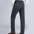 thumbnail image 6 of Men's Flat Front Dress Pants Winter Fleece Lined Business Suit Pants Non-iron,Wrinkle,Expandable Waist Work Trousers, 6 of 8