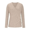 thumbnail image 4 of Ailaofu Long Sleeve Shirts for Women Sweater V Neck Ribbed Knit Slim Fit Wrap Top 2025 Fall Casual Fashion Clothes, 4 of 6