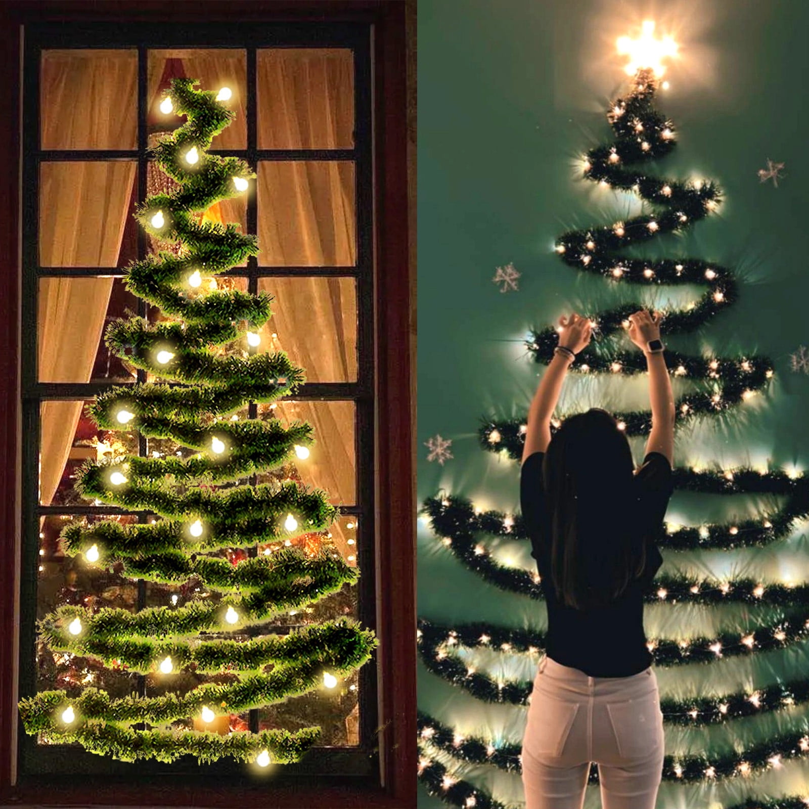 Guirlande De Noël Artificielle De 1,8 M Pour Cheminées, Escaliers, Décoration De Noël Avec Baies, Pommes De Pin Et Nœuds En Toile De Jute, Couronnes De Noël, Arbre De Noël