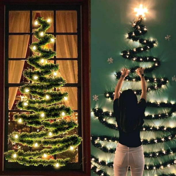 Christmas Decorative Rattan With White Shade 5 Meter 50 Bulbs Christmas Tree Thanksgiving Decoration Battery Operated Batteries Not Included