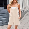 thumbnail image 5 of Lumtrix Summer Romper For Women Summer Beach Vacation Casual Shorts Jumpsuits Loose Fit Trendy Striped Sleeveless Overalls Beige 2XL, 5 of 5