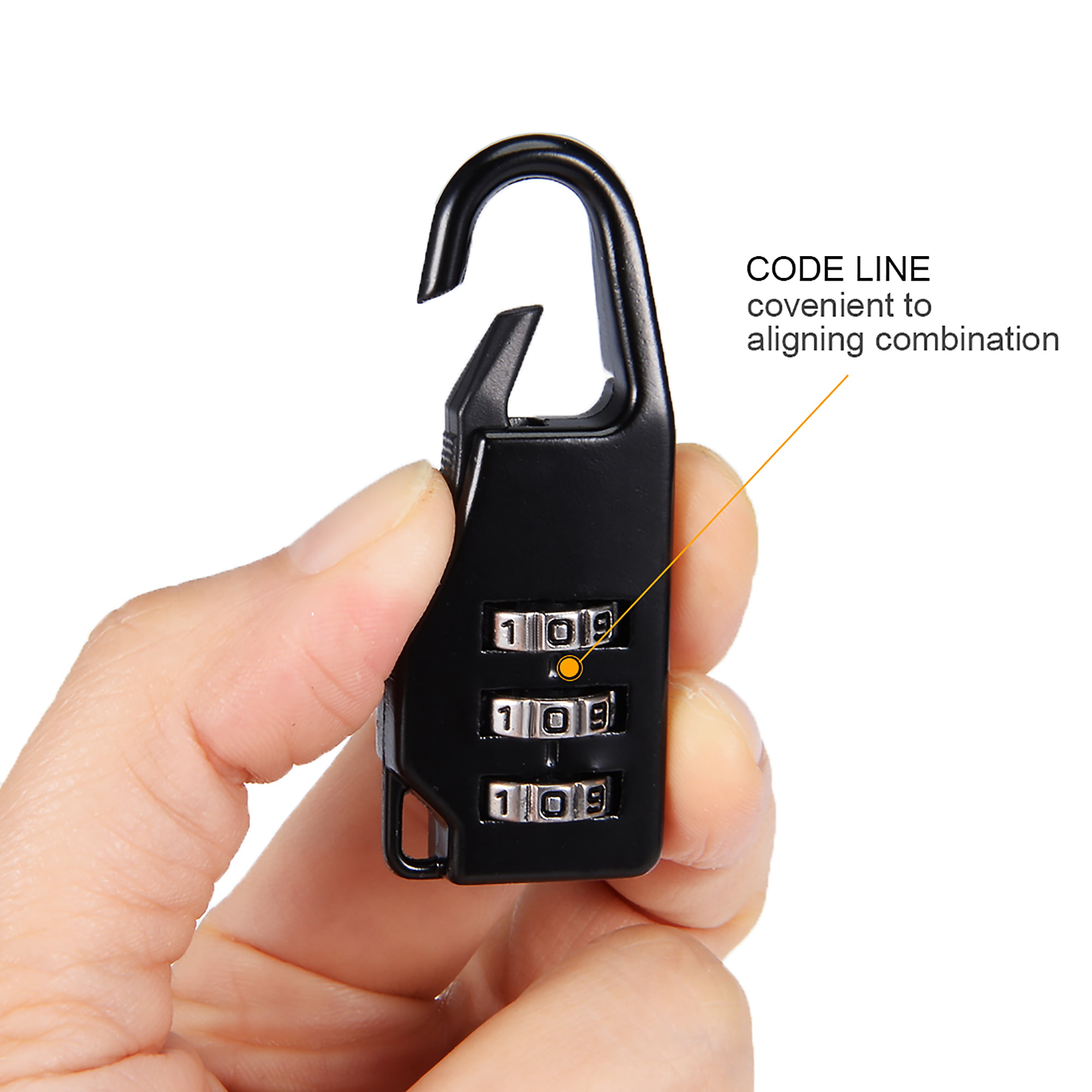 3mm Shackle Dia Code Dial Locks Black 4Pcs Details about   3 Digit Combination Padlock 