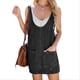 thumbnail image 2 of Vestido Vaquero Informal Sin Mangas para Mujer, Cuello Redondo, Estilo Vintage, Holgado, con Bolsillos, Color Negro y Gris, Talla L, 2 of 6