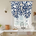 thumbnail image 2 of Tie Up Curtains for Windows Shell Starfish Valance Adjustable Balloon Curtain Ocean Conch Beach Navy Blue Tie Up Shades for Kitchen Living Room Bedroom Privacy Curtain Drape 34x45 Inch, 2 of 9