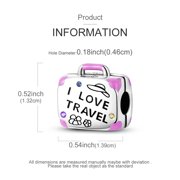 MULA 925 Sterling Silver DIY Charm AAA CZ Luggage Earth Camera Pendant fit Bracelet for Women Jewelry