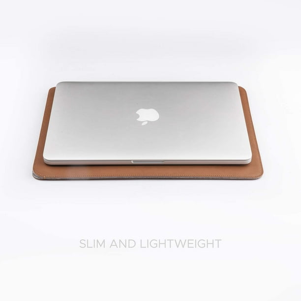 Comfyable Laptop Sleeve Compatible with 13-13.3 Inch MacBook Pro/MacBook  Air, Faux Leather 13in Case, Brown