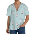thumbnail image 3 of Vsdgher Milk Tea Print Men's Wrinkle Free Untucked Cuban Shirt Business Casual Button Down Shirts Short Sleeve Shirt, 3 of 7