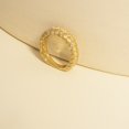 thumbnail image 4 of Anillo trenzado de plata esterlina S925 chapado en oro ligero de lujo vintage anillo de dedo cepillado de moda joyería vintage, 4 of 6