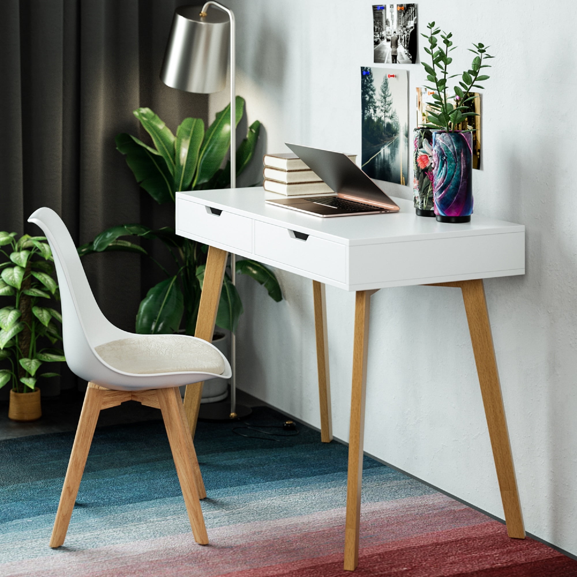 Mainstays Hairpin Writing Desk Multiple Finishes Walmart