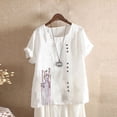 thumbnail image 3 of Camisetas de Manga Corta para Mujeres, Camiseta de Manga Corta Impresa Casual Hecha de 95% Poliéster 5% Spandex para Todas las Estaciones, Camisetas de Manga Corta para Mujeres, 3 of 3