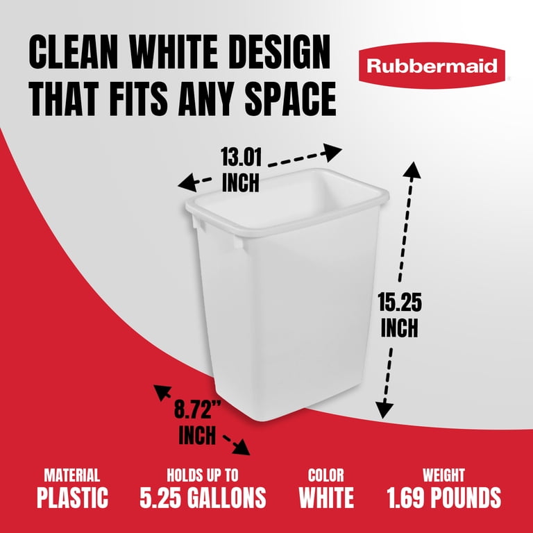 Rubbermaid 5.25 Gallon Plastic Open Top Trash Can photo 3