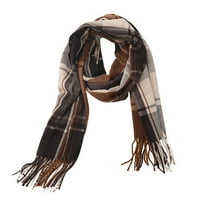 Clearance! Baberdicy Winter Lattice Faux Plush Feel Pashmina Shawls Wraps Ladies Light Scarf Warm Scarves Womens Long Shawl Wraps Large Scarves Tassel Scarf Coffee