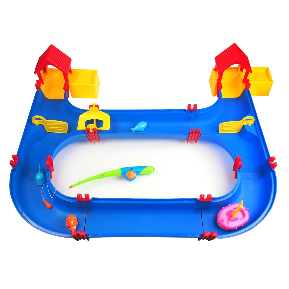 Mundo Toys Outdoor Waterpark Fishing Playset with Rods and Sea Animals