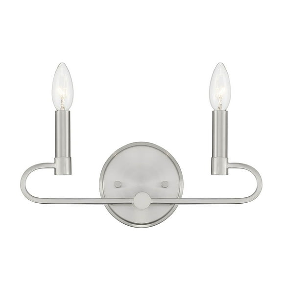 Designers Fountain Summit 2 Light Brushed Nickel Bathroom Vanity Light Fixture, D269C-2B-BN