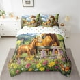 thumbnail image 2 of Erosebridal Funny Horse Bedding, Colorful Daisy Bed in a Bag, Rustic Farmhouse Reversible Bed Set, Ultra Soft Bedroom Decorative, 7pcs, 2 of 6