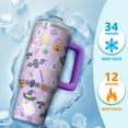 thumbnail image 4 of Halloween Tumbler 30 oz with Handle and Straw Ghost Candy Cup Halloween Gifts for Women Travel Mug Insulated Bottle, 4 of 5