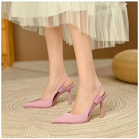 

NEW Womens Slingback Pointed Toe Stiletto Slip-on High Heels Office Lady Sandals Party Prom Dress Shoes