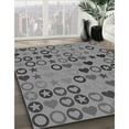 thumbnail image 2 of Ahgly Company Indoor Round Patterned Gray Dolphin Gray Area Rugs, 4' Round, 2 of 6