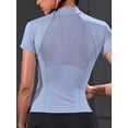 thumbnail image 2 of Top-kevin Women'S Athletic Top, Short-Sleeve Fitness Shirt with a Half-Zip Design, Mesh Back, Suitable for Running, Cycling, Gym Workouts, And Yoga, 2 of 8
