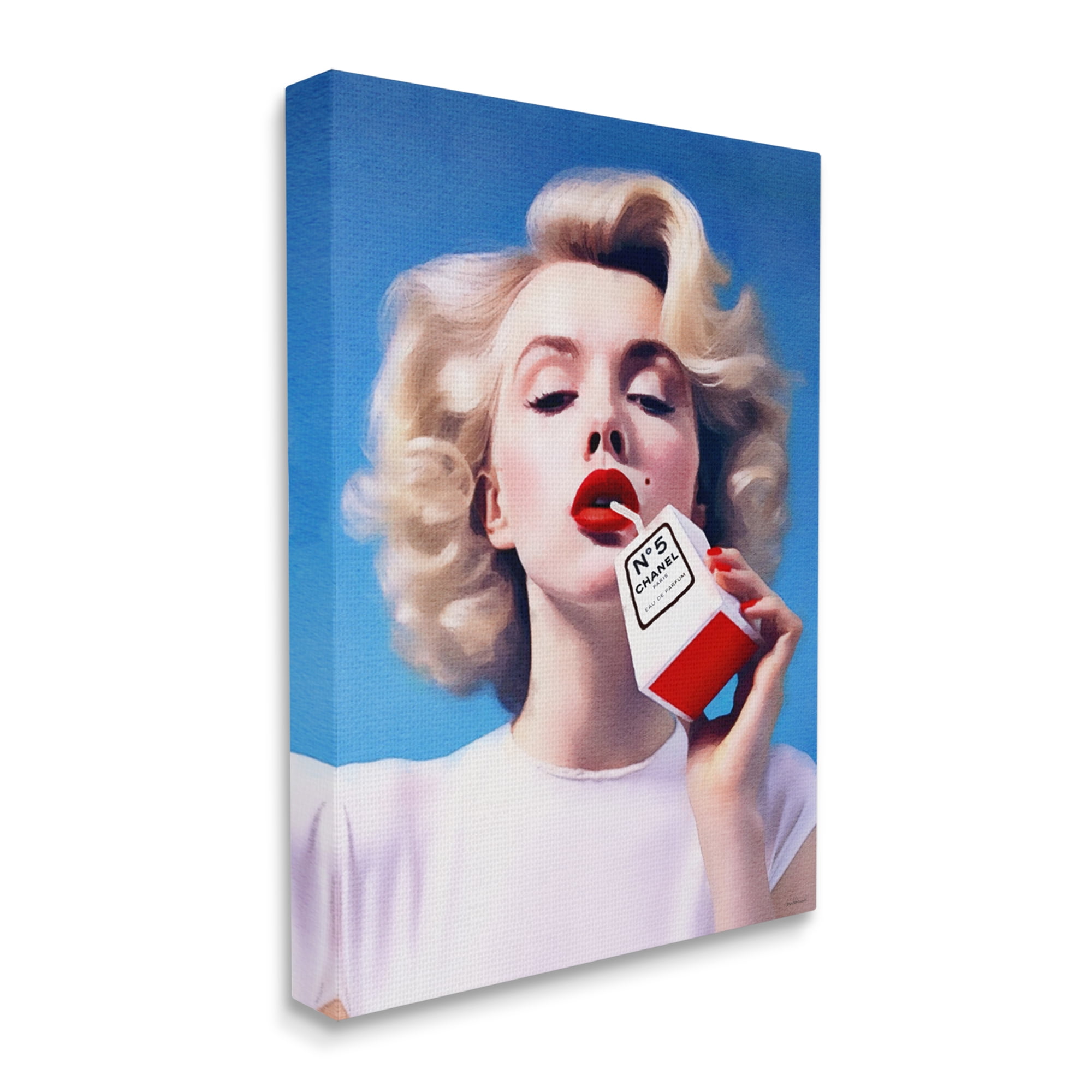 Stupell Industries Fashion Glam Girl Portrait Beauty & Fashion Painting Gallery Wrapped Canvas Print Wall Art, 16 x 20
